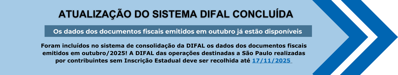 Os dados dos documentos fiscais emitidos em outubro já estão disponíveis
