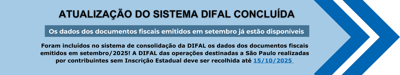 Os dados dos documentos fiscais emitidos em setembro já estão disponíveis.