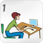 Ilustração de uma pessoa utilizando um computador